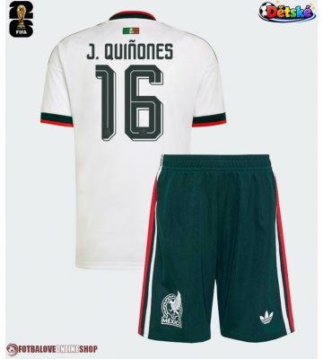 Mexiko Julian Quinones #16 Venkovní dres komplet pro Děti MS 2026 Krátkým Rukávem (+ Krátké kalhoty)